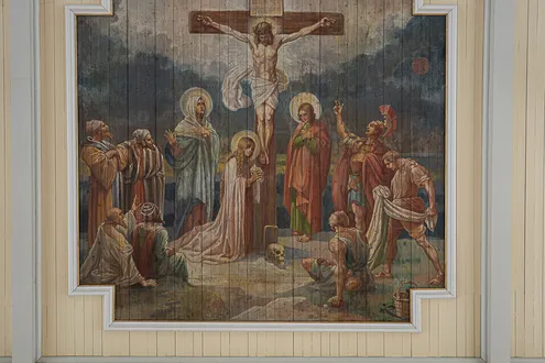 Deckengemälde aus Holz in St. Cyriak Malsch